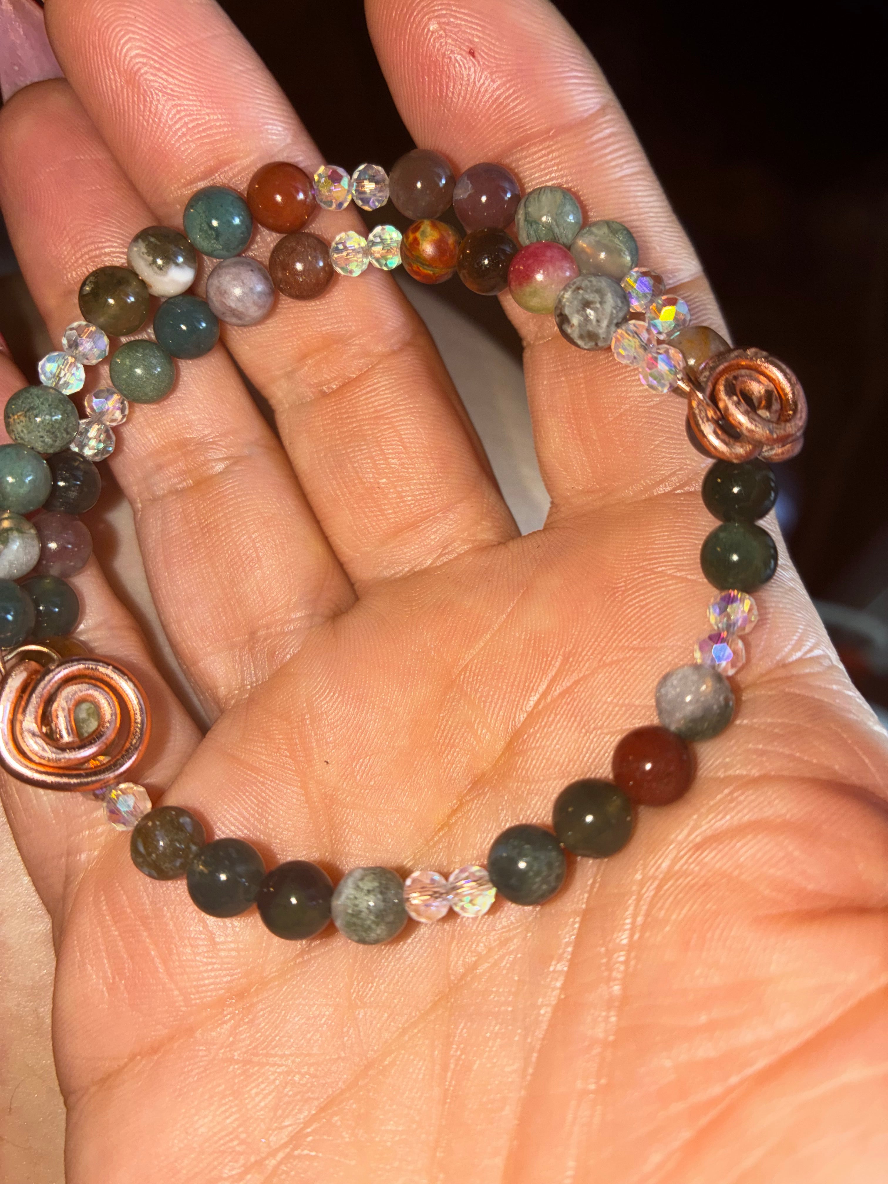 fortune in bloom memory wire Bracelet